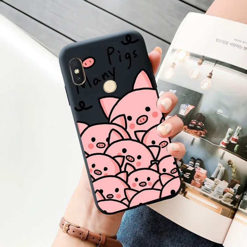 TPU Shell Black Soft For XIAOMI Redmi S2 Case Silicone Matte Fundas For Redmi S2 Case Personality Cute Cartoon Phone Case Cover leather phone wallet Cases & Covers