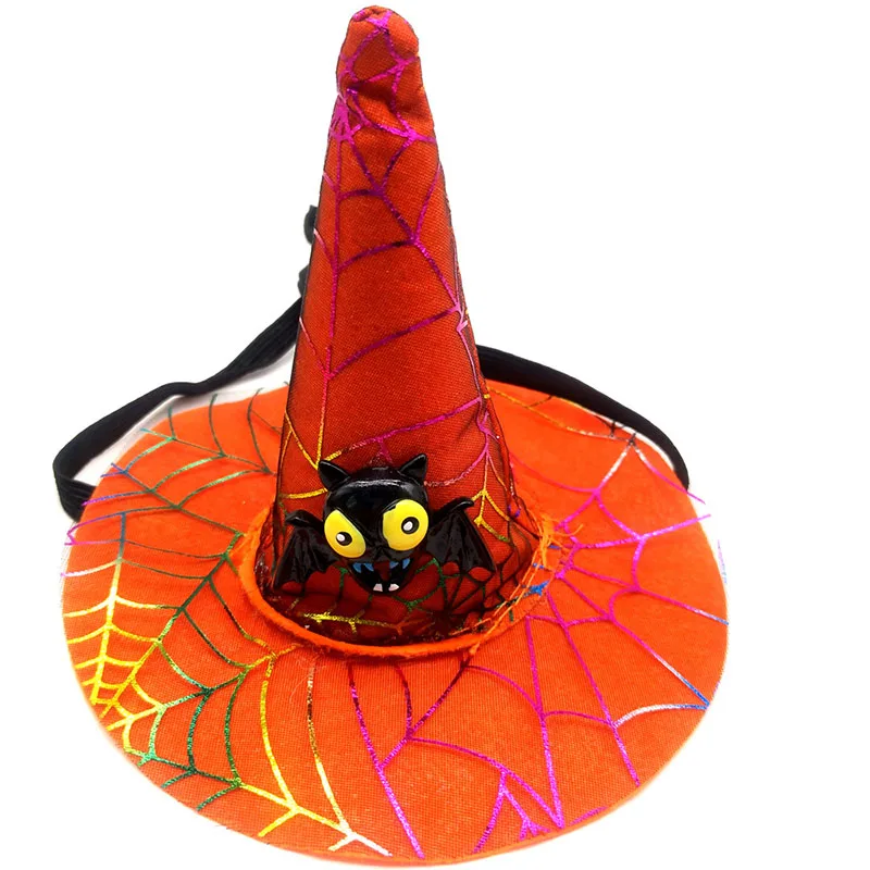 Хэллоуин Pet Headress шапка для собак Очаровательная шапка на Хэллоуин Регулируемый тыквы паутина и ведьма ПЭТ Кепки собака Аксессуары для кошек - Цвет: 2