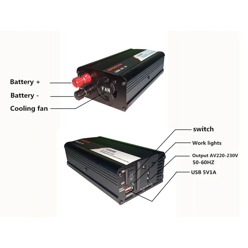 18V20W Панели солнечные+ 12V 30/40/50/60A контроллер+ 1200W инвертор Dc12V-Ac230V Солнечный Мощность поколения комплект, для использования на улице и в дом(5