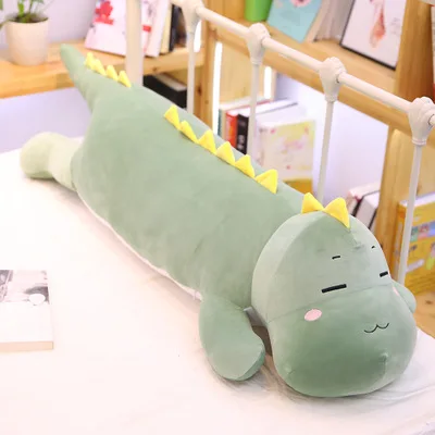 Peluche 100 см Большой размер динозавр Плюшевые игрушки Мягкая Успокаивающая кукла с подушкой для сна животные милые Мультяшные мягкие игрушки куклы для подарков - Цвет: green2