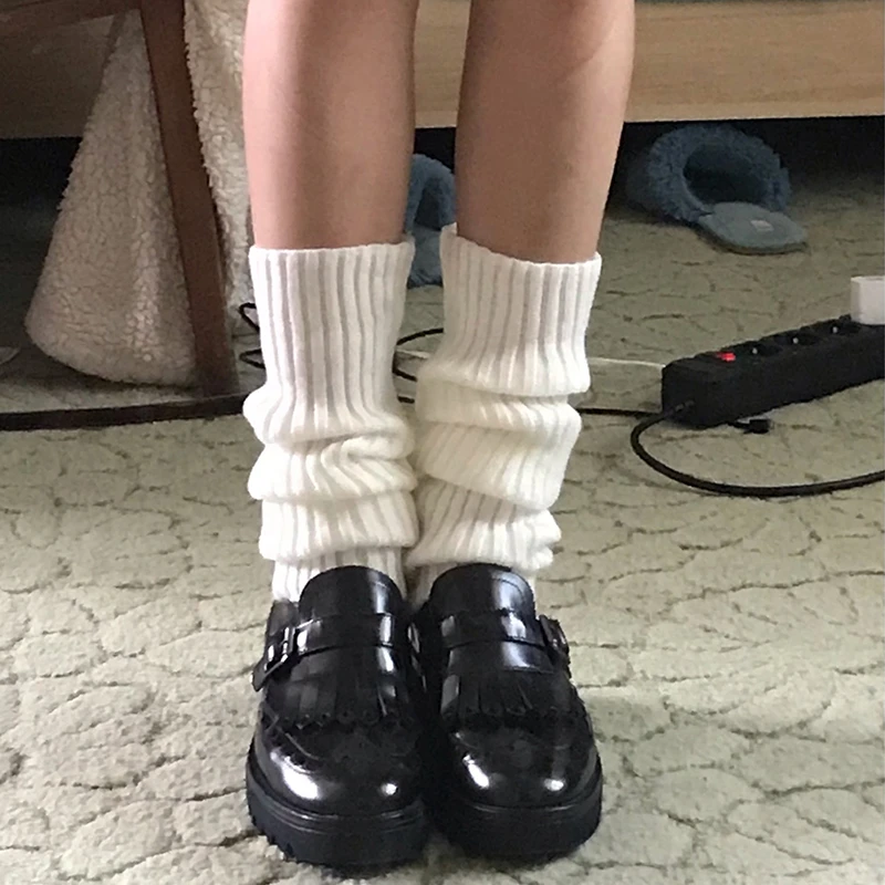 New Japanese Lolita Sweet Girl Leg Warmer Knit Socks Wool Ball Knitted Foot Cover Cosplay Women Autumn Winter  Heap Heap Socks walking socks womens