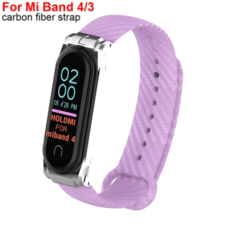 Цветной силиконовый ремешок mi Band 4 3 для mi Band 4 3 браслет из углеродного волокна для Xiaomi mi band 4 удлиненный спортивный ремешок mi Band 2 - Цвет: For Miband 4 3