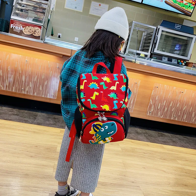 

Cartoon Printed CHILDREN'S School Bags Creative New Style Embroidered Baby Nursery Shoulder Knapsack Belt Reflective Backpack