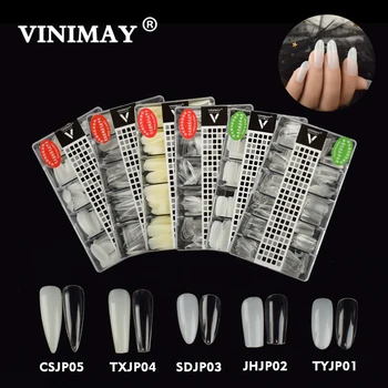 

VINIMAY 500pcs Fake Nails No-Trace French Full/Half Nail Tips False Acrylic Nail Tips UV Gel Manicure Fake Nail Tips