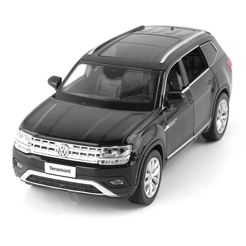 1:32 модель автомобиля из сплава Volkswagen Teramont с открытой спиной звук и светильник