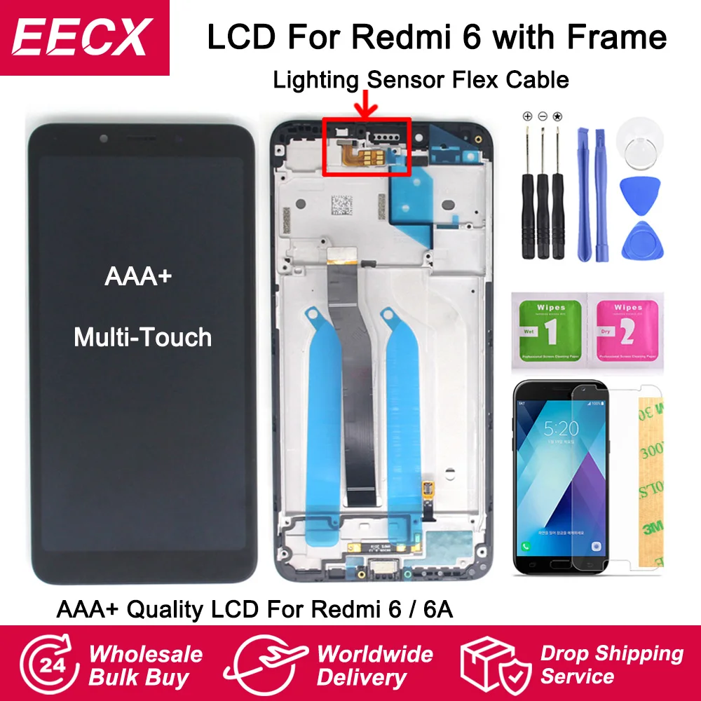 

Original Quality IPS LCD For Xiaomi Redmi 6 LCD Screen Touch Panel Digitizer Assembly with Frame LCD For Redmi 6A LCD 5.45"