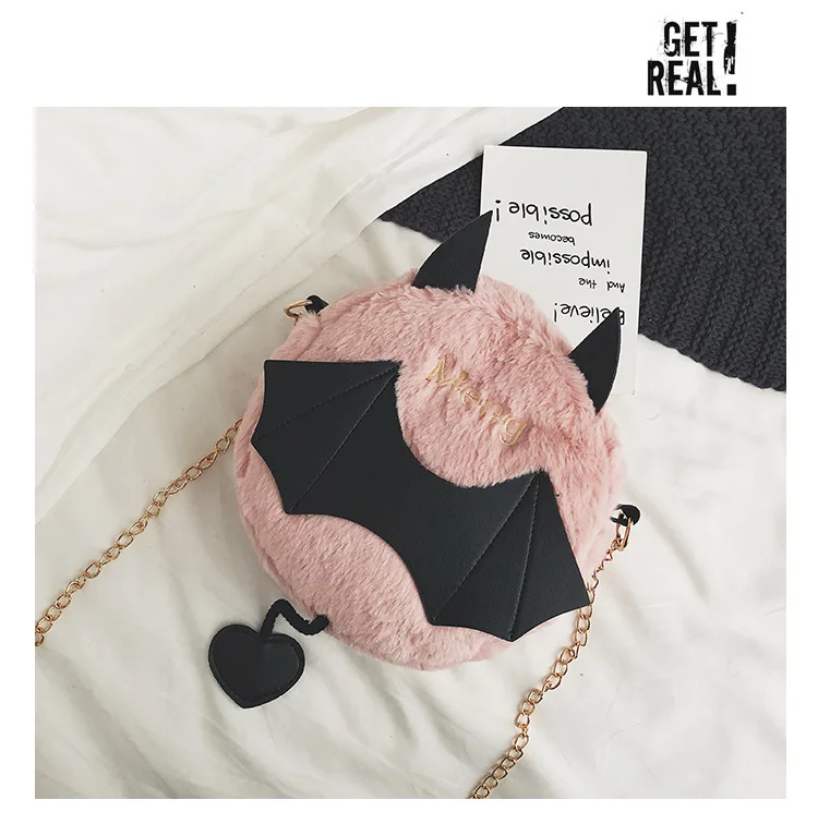 New Fashion Cute Litter Red Bat Plush Bag Cartoon Creative Dark Elf Beauty Backpack Christmas Halloween children girl bags