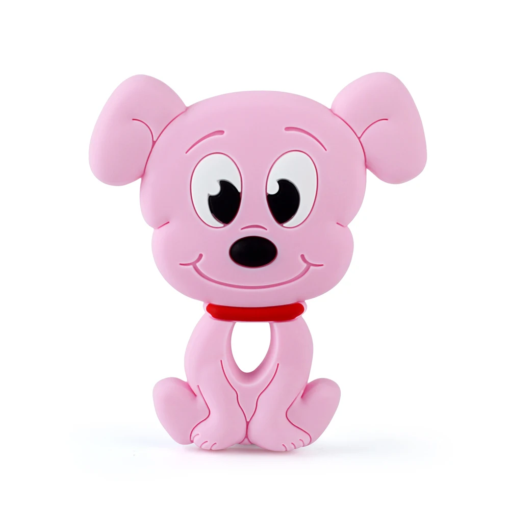 58 Pink-1pc Keep& grow, Силиконовые Прорезыватели для собак, пищевое животное, подарок для прорезывания зубов, жевательные игрушки для малышей, аксессуары для грызунов - Цвет: 58 Pink-1pc
