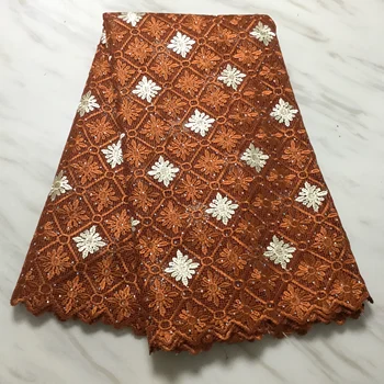 

2019 New Style French Net Lace Fabric 3D Flower Rhinestones African Tulle Mesh Lace Fabric High Quality African Lace Fabric