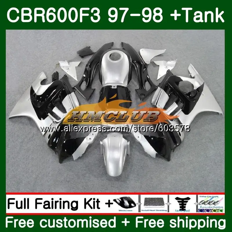 Майка для HONDA CBR600F3 CBR600RR CBR 600F3 FS 600CC 68CL. 5 CBR600 F3 97 98 CBR600FS CBR 600 F3 1997 1998 чернобелый обтекатель