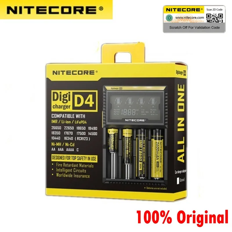 Зарядное устройство Nitecore D4 D2 I4 I2 Digicharger с ЖК-дисплеем интеллектуальным контуром
