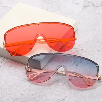 

2020 New Rimless Sunglasses Women Luxury Brand Designer Goggles pilot Sunglasses Oversized Frame Sexy Glasses Lunette Femme