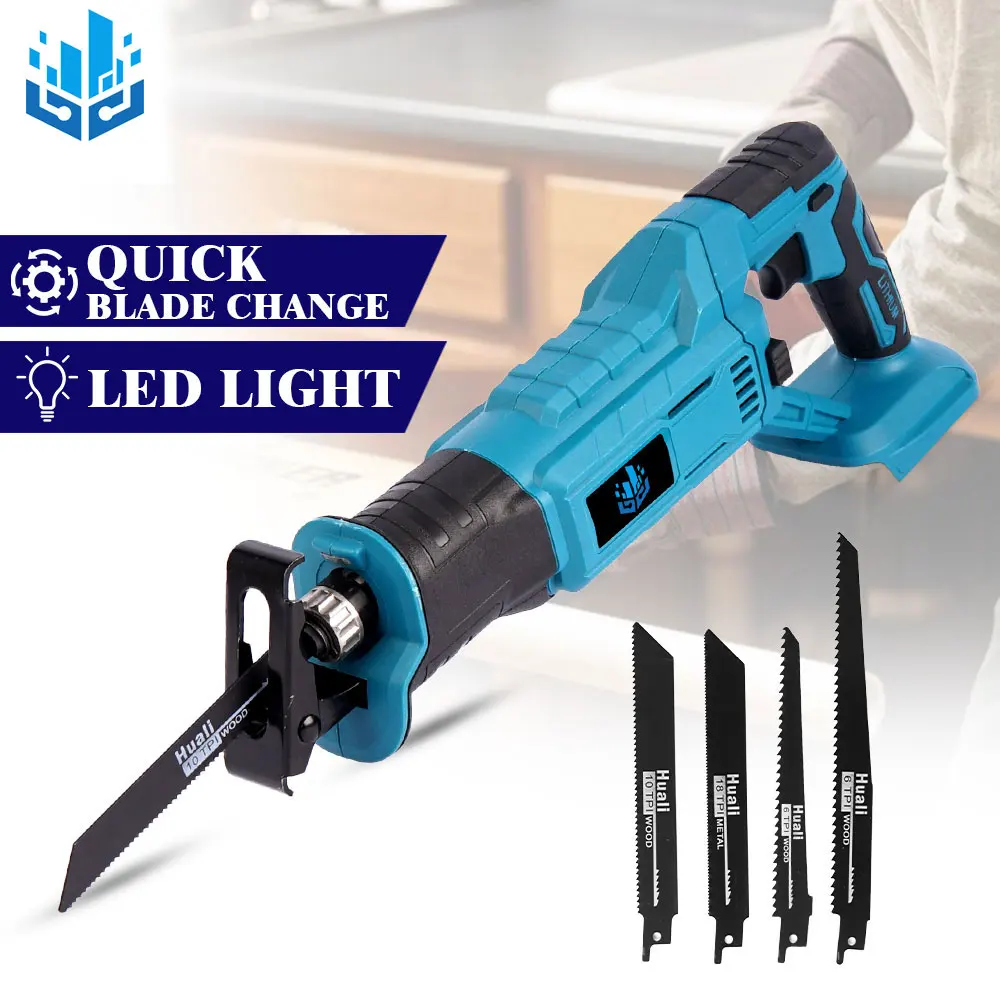 Cordless Reciprocating Saw 18v Adjustable Speed Chainsaw Wood Metal Pvc