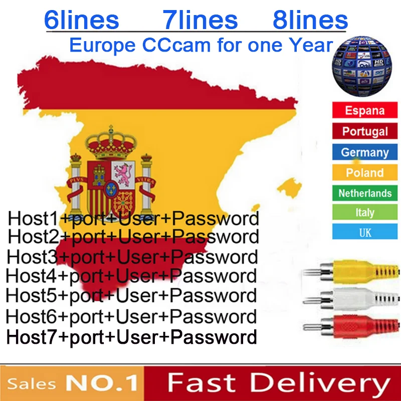 6/7/8 линий Европа HD 1 cccамс espagne Португалия allemagne pologne оригинальная плата приемника de télévision par спутниковой связи