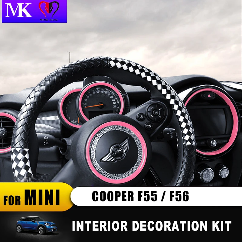Для Mini Cooper F56 F55 автомобиль-Стайлинг интерьера украшения кольца Центральная панель доска внутреннее украшение круг крышка наклейка(11 шт