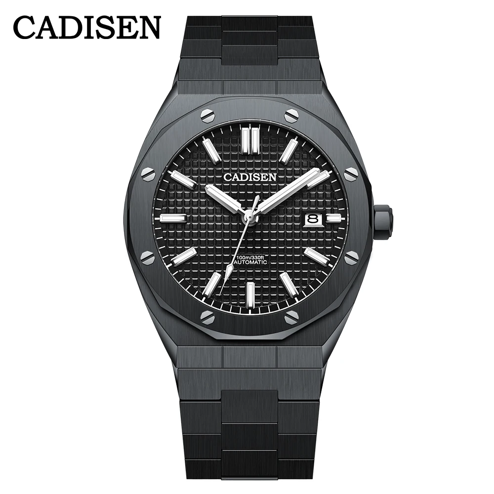 2021 New CADISEN DESIGN Black 42mm Men's Mechancia Wrist Watches top brand luxury automatic watch for men Waterproof clock man 