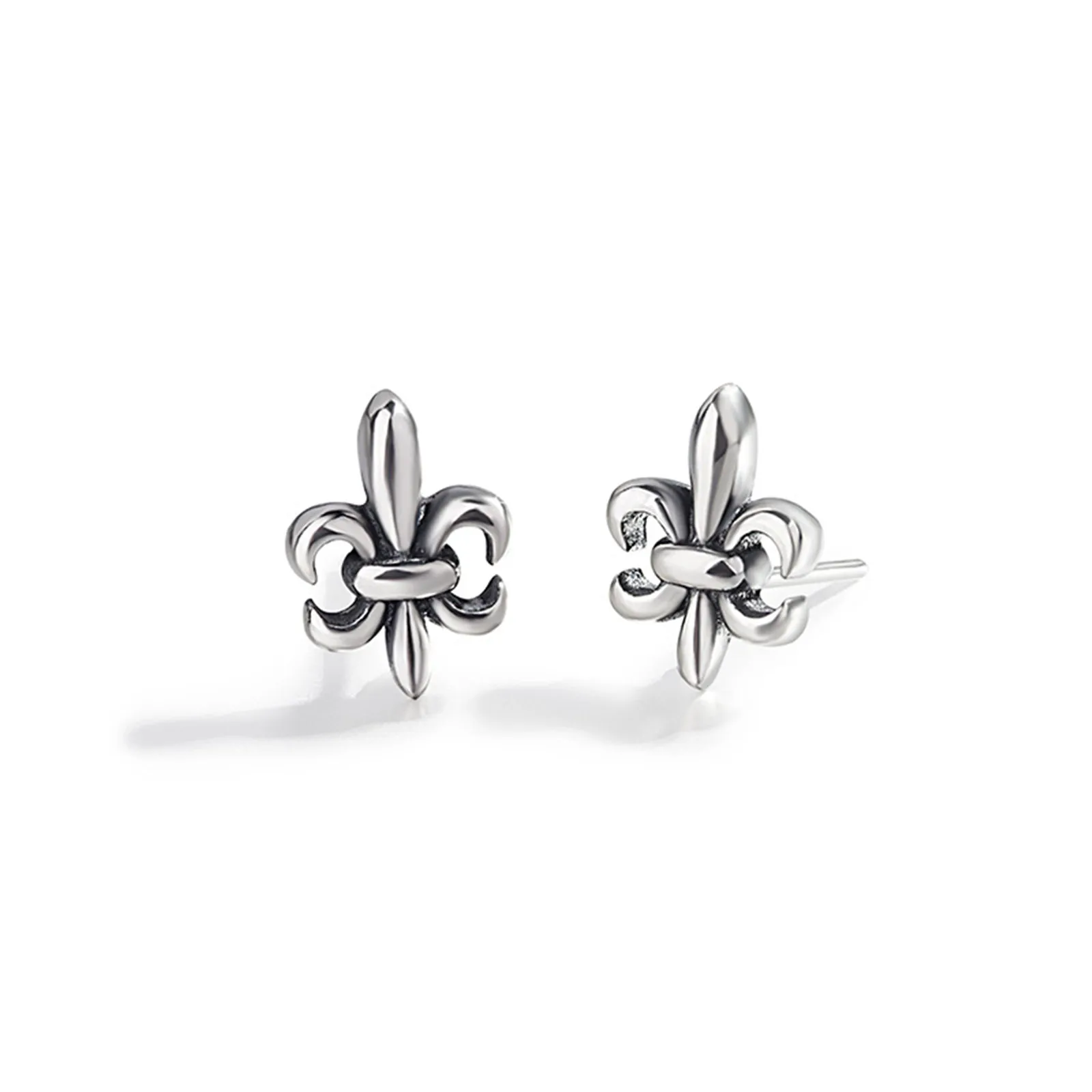 Fleur De Lis Silver Earring for Women Tiny Earstud Fleur-de-lys Heraldic Heraldry French Symbol Vintage 2021 New