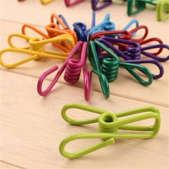 

5Pcs Colorful Stainless Steel Clips Multi Use Clothes Peg Towel Hanging Clip Durable Candy colored Socks Clips Home Laundry Tool