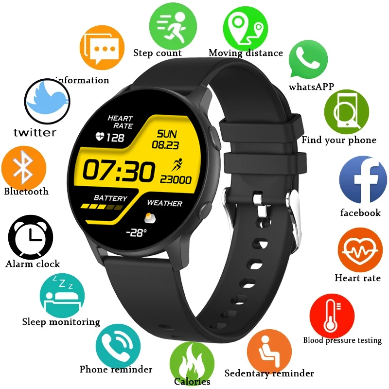 NEWWEAR Smart Watch Men Women Heart Rate Fitness Tracker For Xiaomo Android ios IP68 Waterproof Clock +Box | Электроника