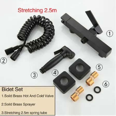 All black copper washing machines, hot and cold water, bathroom nozzles - Цвет: D