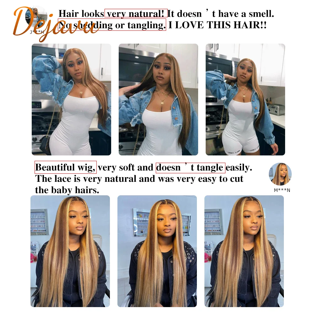 Dianteira do Laço Perucas de Cabelo Prepluck com Bebê Destaque Reta Peruca Humano Laço Frontal Loira Ombre Marrom Colorido Remy p4 - 27 1 High Quality Apliques e perucas