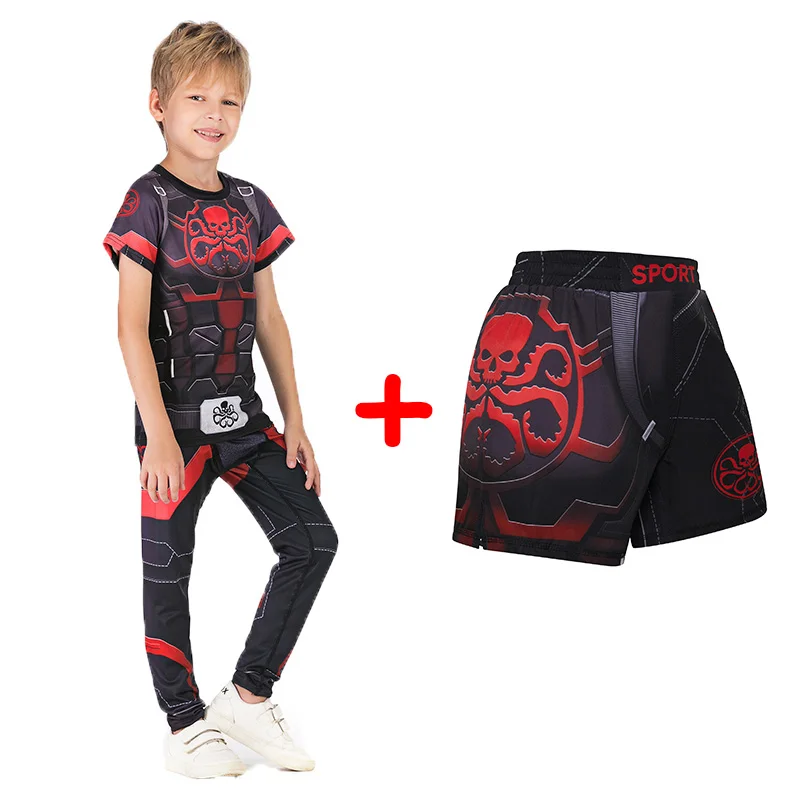 Детские компрессионные боксерские шорты Rashguard для ММА детские Bjj Муай Тай брюки