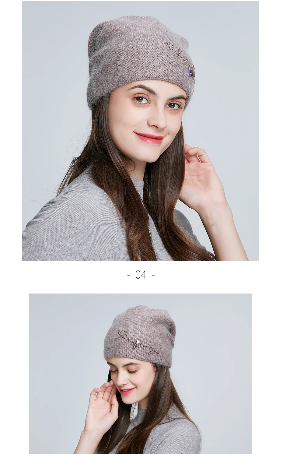 ENJOYFUR Зимние трикотажные шапки для женщин Россия повседневные шапочки Ангорский кроличий мех Толстая теплая шапка для женщин