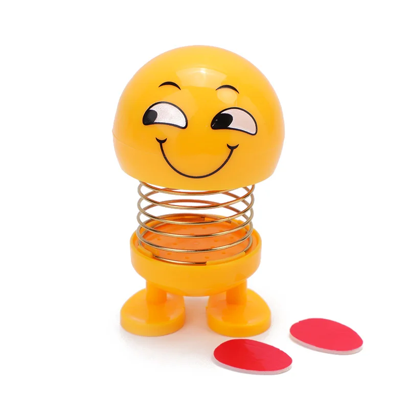 New shaking head toy car accessories doll cute cartoon funny expression shaking head robot cute car dashboard decoration car