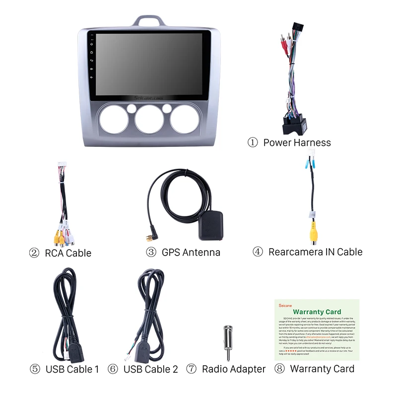 Автомагнитола Seicane 2DIN Android 10 для ford focus EXI MT 2 3 2004 2005 2006 2007 2008 2009 2010 2012 GPS