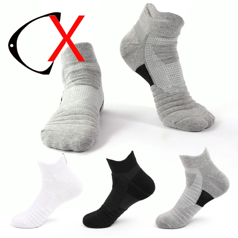 

CX Men's Sports Socks Sweat Anti-Slip Socks for Running hu wai wa mao jin di No-Show Socks Short Elite Basketball Socks Male