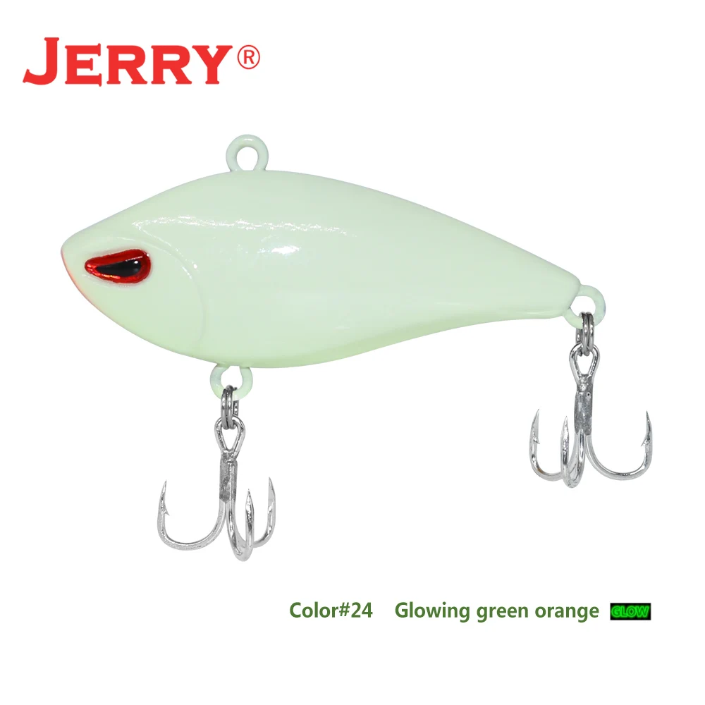 Jerry 1 шт., 5 см, приманка для ловли окуня, тонущие приманки, пластмассовая Вибрирующая приманка, безлиповая воблер, жесткая приманка, приманка для форели - Цвет: Glowing green