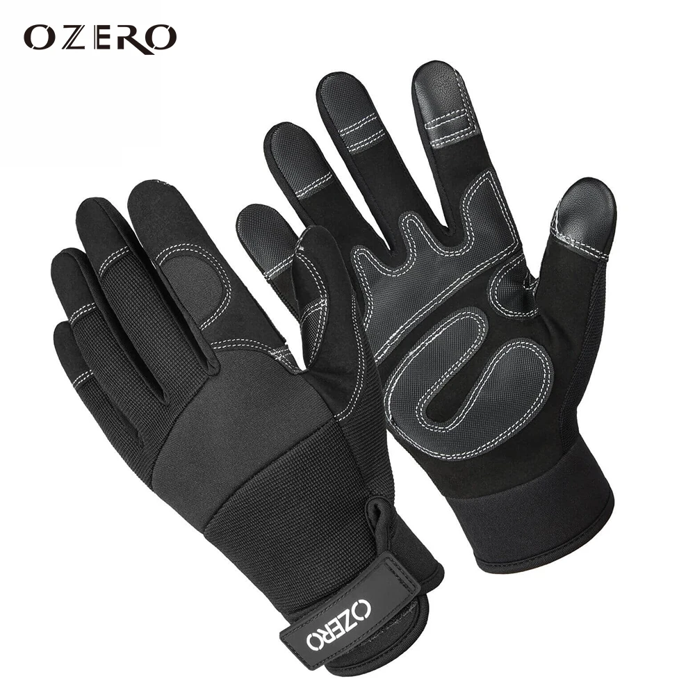 

OZERO Garden Work Gloves Touchscreen Unisex Working Welding Safety Protective Synthetic Leather Gloves For Women And Men 9022
