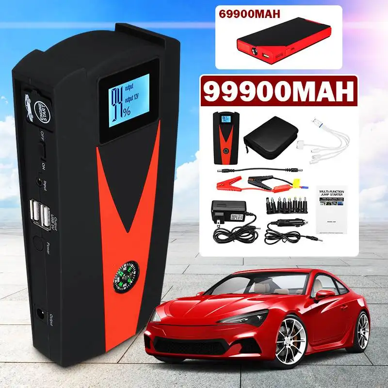 Banco de Potência Buster de Partida de Emergência ir para Iniciantes Carro Jumpstarter Automático Dispositivo Impulsionador Bateria Carros Carregador Saltar Iniciar 99900 Mah 4 High Quality Automóveis e motos