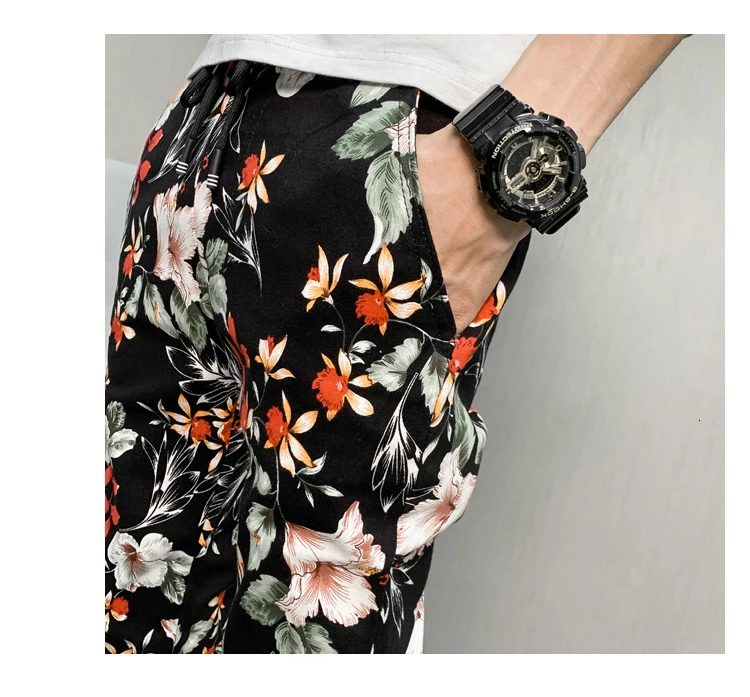 Pantalon Hombre Algodon, уличная одежда Harajuku, хипстерские спортивные штаны, штаны для бега, мужские шаровары-карго в стиле хип-хоп, модные повседневные брюки с цветочным принтом