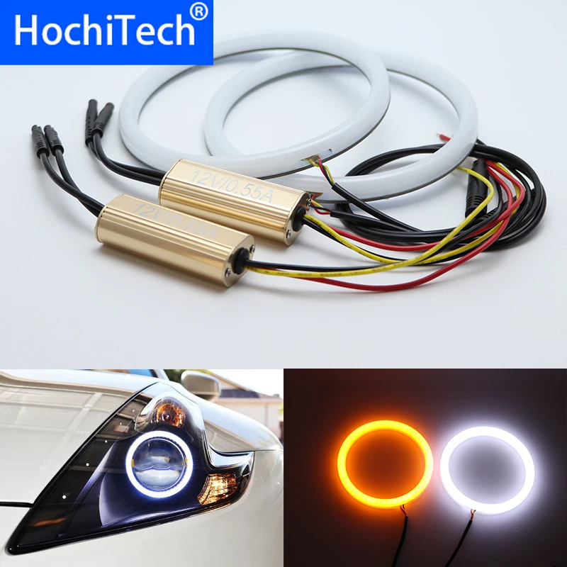

White & yellow Dual and only white color Cotton LED Angel eyes kit halo ring DRL Turn signal light for Nissan 370Z 2009-2015