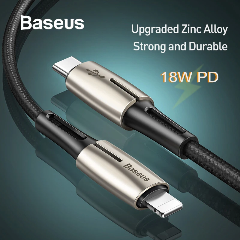 Baseus 18 Вт PD 3,0 usb type C кабель для зарядки для iPhone 11 Pro X XS Max Быстрая зарядка USB-C type-C для Lightning Кабель для передачи данных