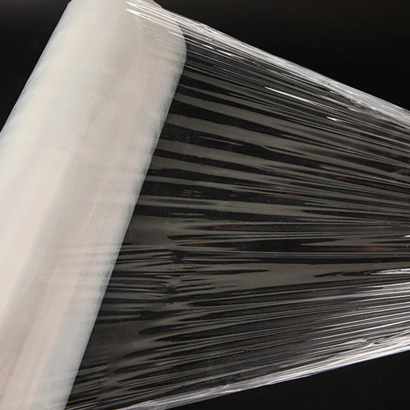 2 Roll /200 Meters PE Environment-friendly Wrapping Film Baling Film Packing Takeaway Sealing Plastic Wrap thickness 0.015mm 5