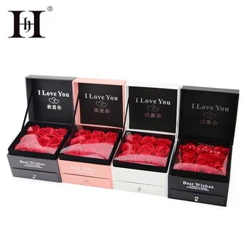 

9pcs Soap flowers Hand-made rose Jewelry box Manufacturers direct soap flower gift box To the best