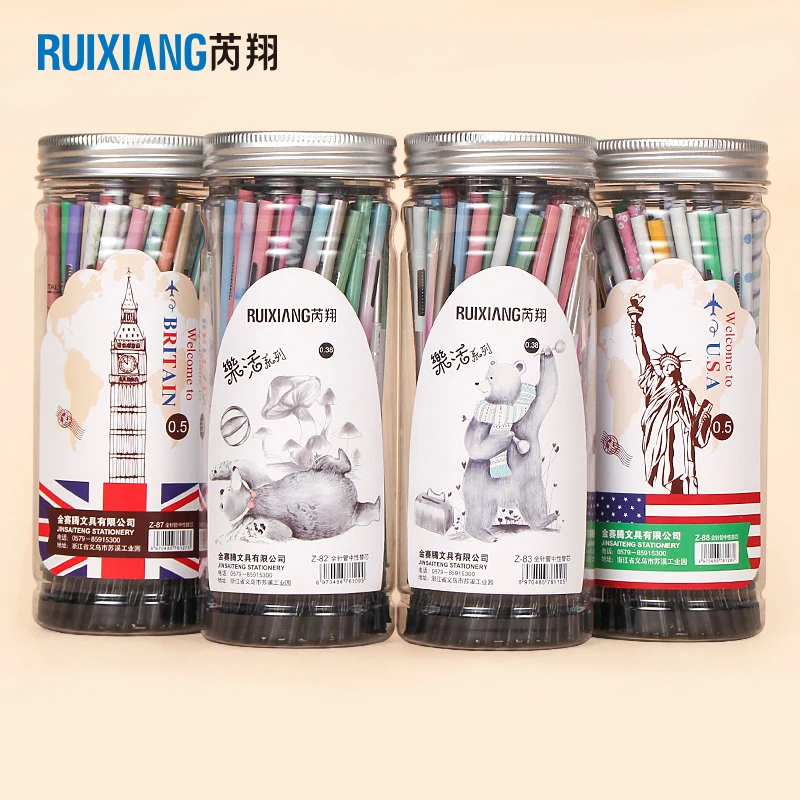 80 шт./банка сменные гелевые ручки Ruixiang 0 28/0 38/0 5 мм|gel pen refill|korean kawaiipen gel |