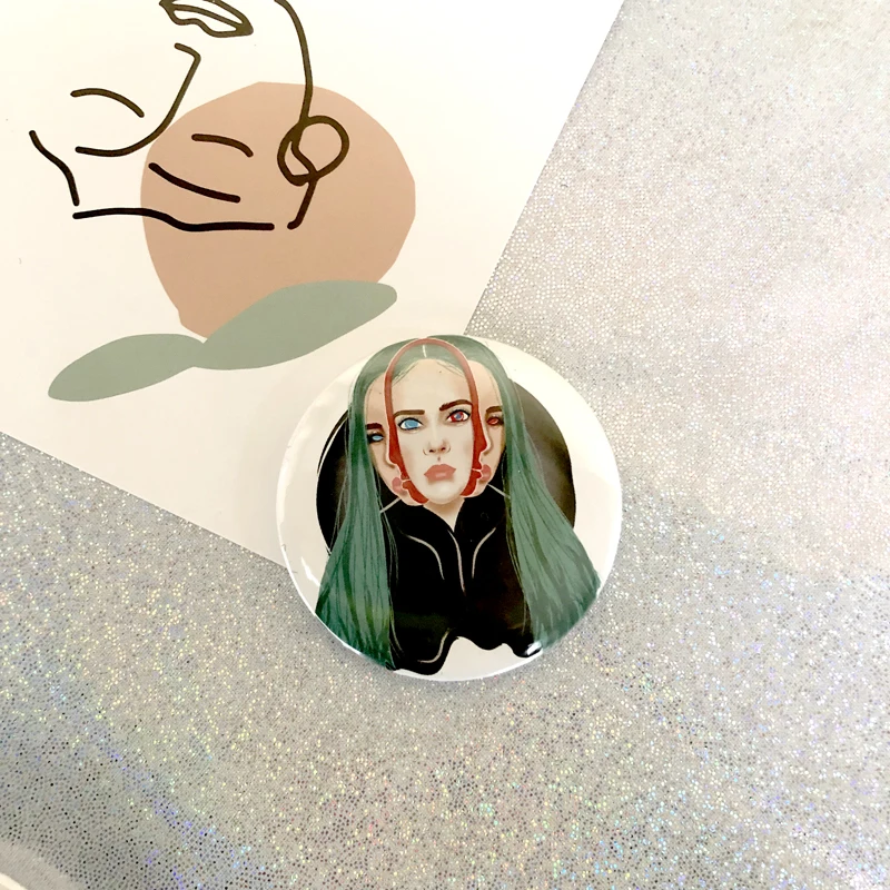 Хип-хоп Billie Eilish Значки для худи футболка шляпа DIY декоративная булавка для женщин значок Рюкзак классные аксессуары