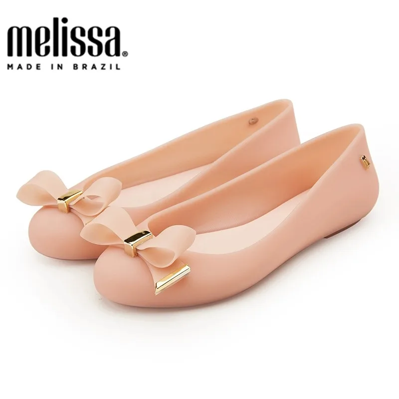 Женские сандалии без застежки Melissa желейные дышащие с бантом Нескользящие на