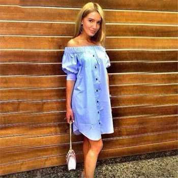 

Spring Off The Shoulder Casual Sexy Woman Dress Nice Spring Summer Asymmetrical Comfortable Boho Short Dresses Loose Vestido
