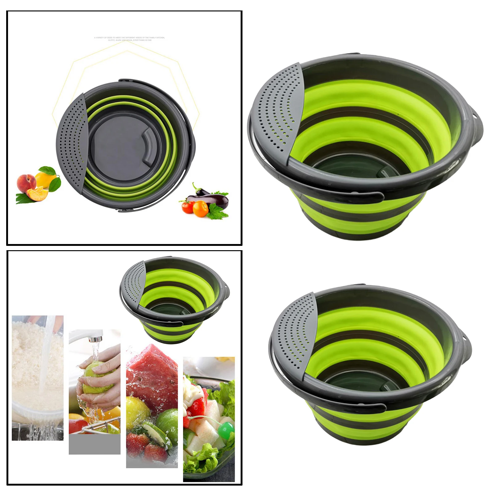 Collapsible Plastic Bucket Foldable Round Tub Portable Fishing Water Pail Space Saving Storage Indoor Outdoor Waterpot
