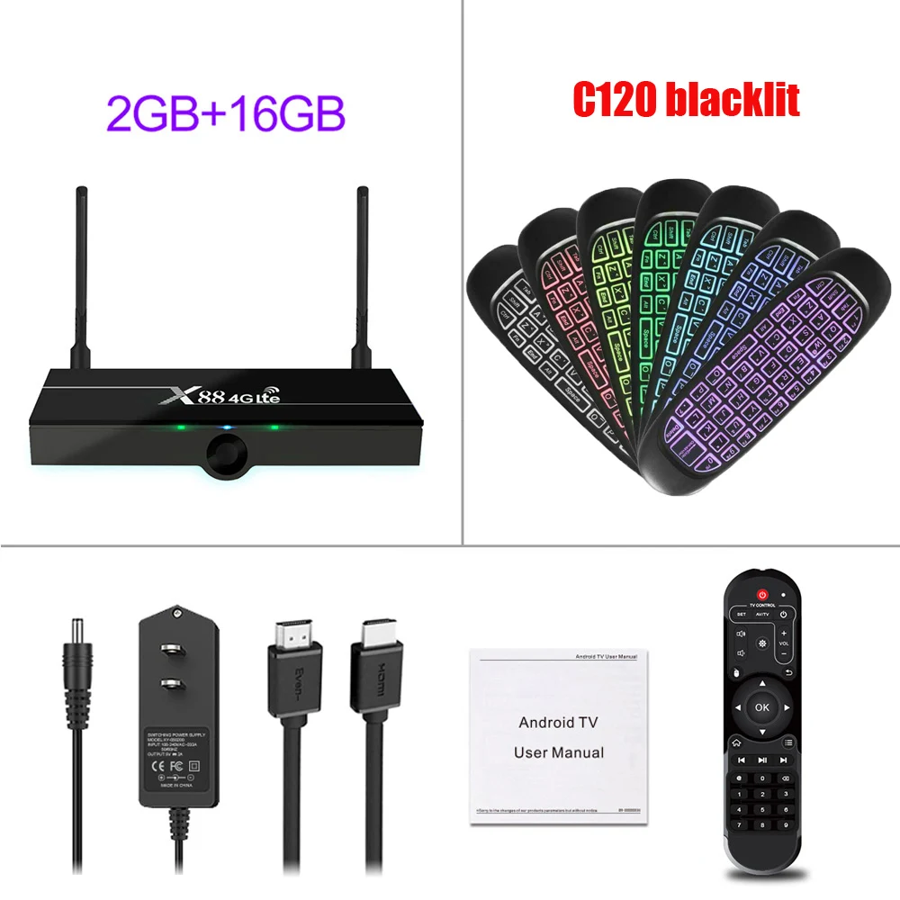 add C120-Backlit X88 4G Lte Smart Android tv Box 7,1 Rockchip RK3328 поддержка 4G Nano SIM карты 2GB 16GB 2,4G/5G двойной Wifi 4K Google Play медиа-бокс - Цвет: add C120-Backlit