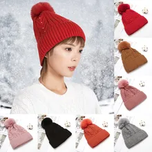 Модная женская зимняя шапка с воротником, толстая вязаная теплая шапка, весна-осень, новая модная простая одноцветная шапка ручной работы