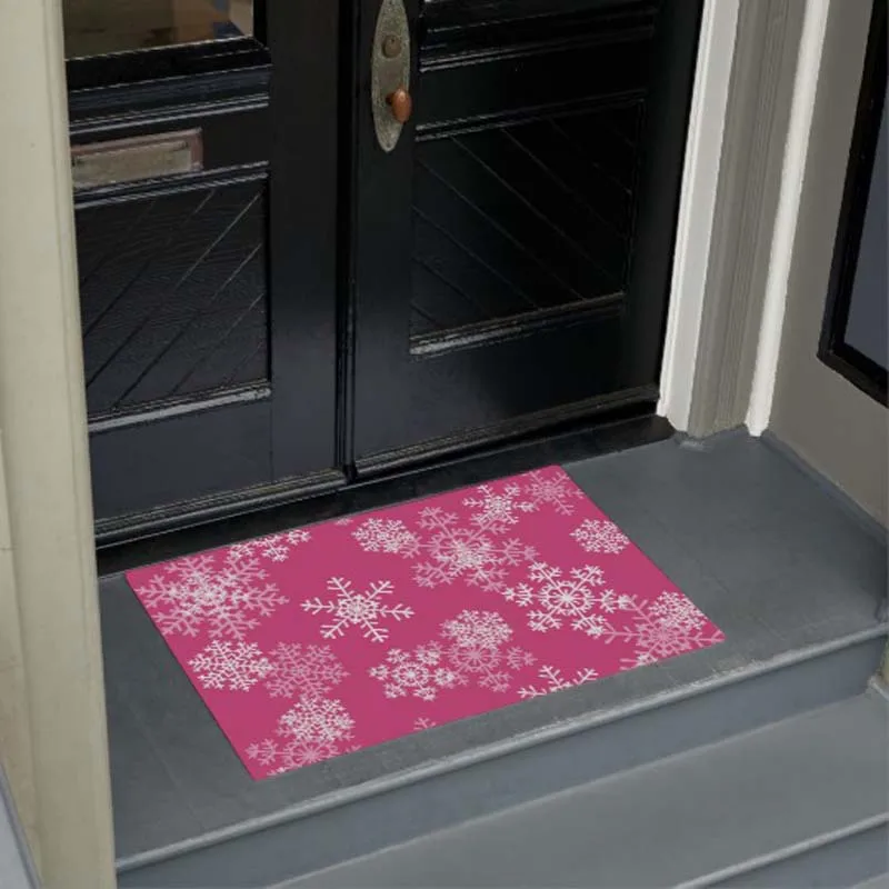 Personality Candy Cane Heart Merry Christmas Doormat Inside Soft Indoor Non Slip Floor Rug for Kitchen Bathroom Rug Washable Ab