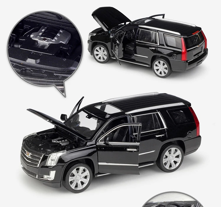 WELLY литье под давлением 1:24 симулятор сплава Модель автомобиля Cadillac Escalade SUV металлические Машинки Игрушки для детей подарок коллекция украшения