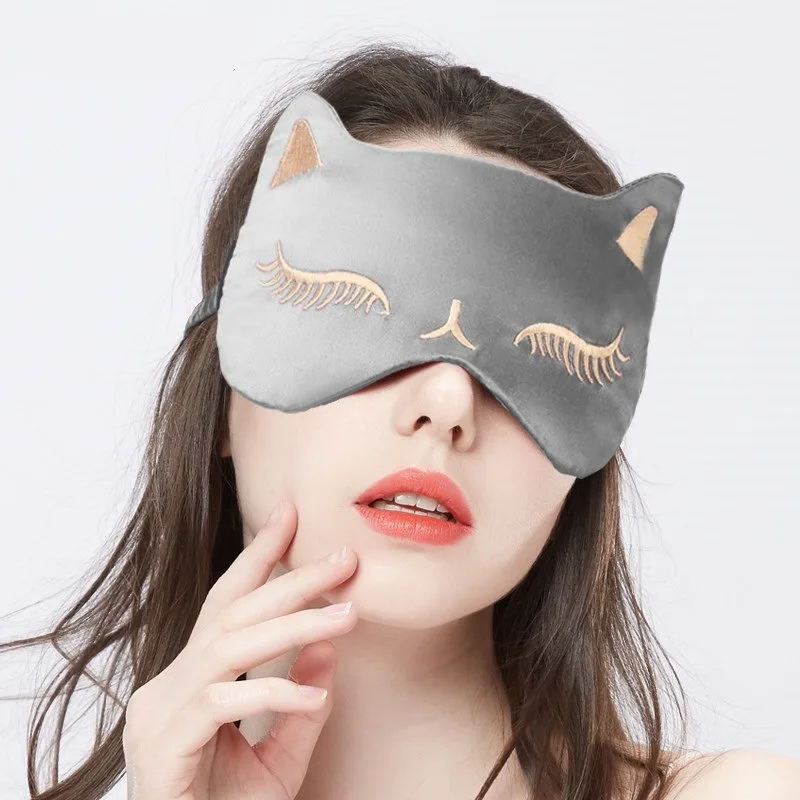 

Summer Silk Eye Mask Breathable Sleep Shade Ice Pack Cold-hot Compress Nursing Eyes Men And Women Cute Cartoon Adult Children