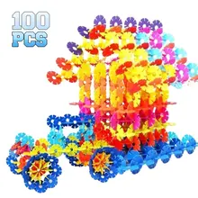 100 шт/300 шт пластиковые снежинки соединительные блоки Строительные и строительные игрушки детские 3D головоломки Детский сад детские игрушки