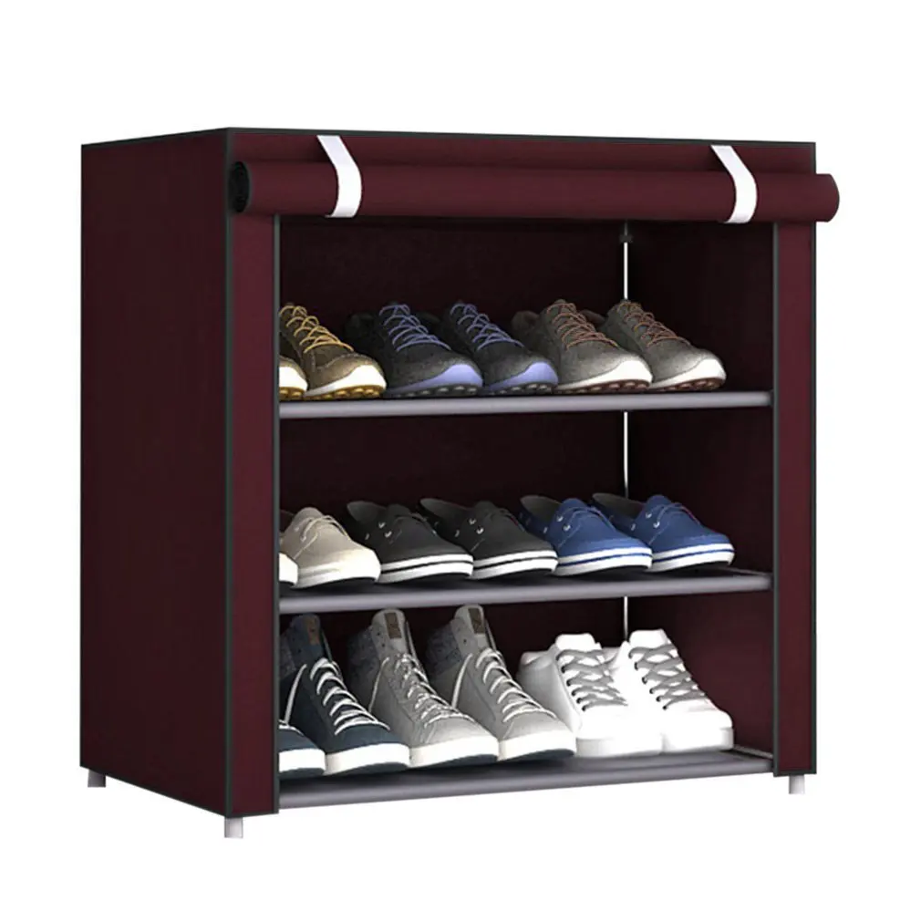 Non-Woven Fabric Shoes Rack Dustproof Large Size Shoes Organizer Home Bedroom Dormitory Shoe Racks Shelf Cabinet Dropshipping - Цвет: Pattern 2 (4 layers)